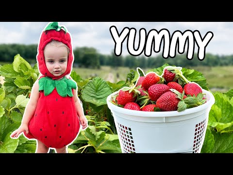 CUTEST 2 YEAR OLD STRAWBERRY PICKER