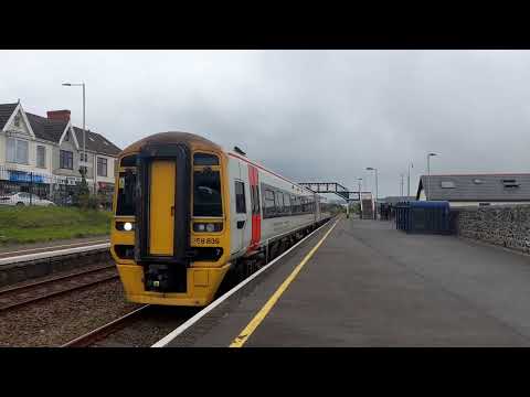TfW Class 158 Departing Pembrey and Burry Port Station- 158839 | 11/6/22