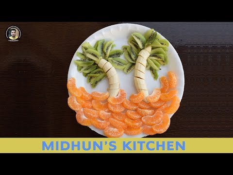 Palm tree with Banana Orange and Kiwi | Fun food for Kids | Midhun's Kitchen