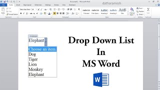 How to Create Drop Down List In MS Word