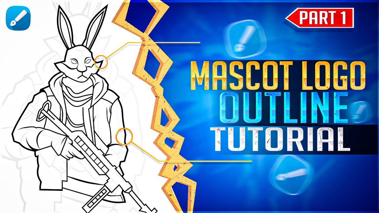 How to Make Free Fire Mascot logo | Free Fire Charcter mascot logo tutorial | Mascot logo outline