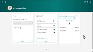 UKG Dimensions Review the My Timecard Tile