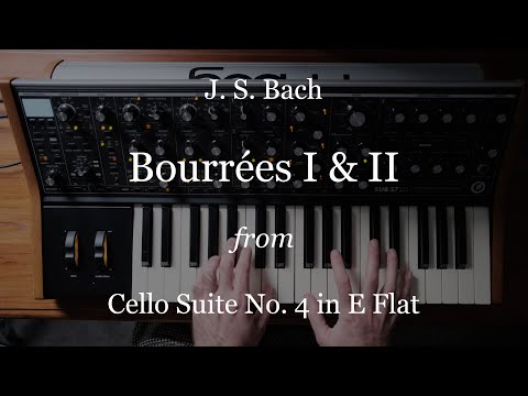Bourrées I & II from Bach's Cello Suite in E Flat, on the Moog