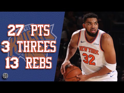 Karl-Anthony Towns 27 pts 3 threes 13 rebs vs Raptors 24/25 season