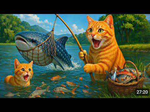 Mama Cat Trims Fur on the Farm and  Tiger Hat For Kittens At Home🐾🎩🐯Makes