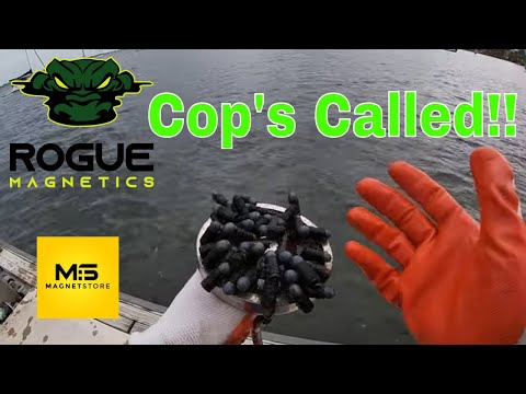 Police confiscate gun found magnet fishing! ( warning loud music in the beginning)