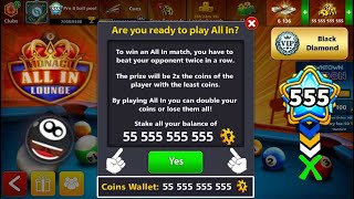 8 ball pool All in Coins 55.555.555.555 😈 Are You Ready