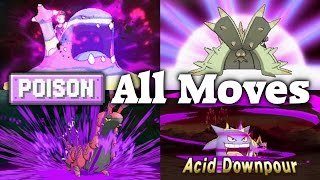Pokémon Sun & Moon - All 27 Poison-type Moves