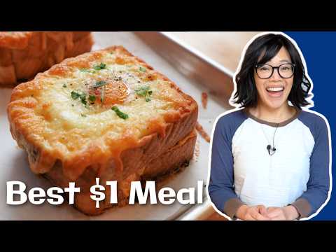 $1 CRISPY Cheesy Egg Toast | Easy Budget Meal