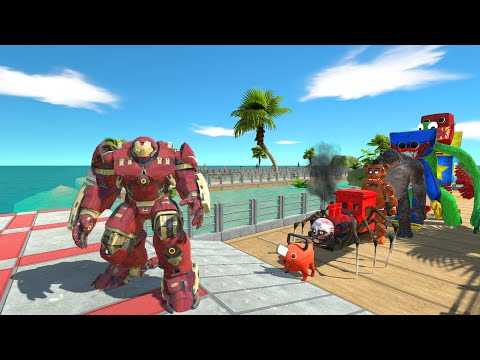 Hulk Buster vs Boxy Boo OASIS DEATH RUN - Animal Revolt Battle Simulator
