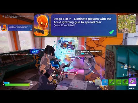 How to EASILY Eliminate players with the Arc-Lightning gun to spread fear Fortnite locations Quest