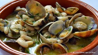 Fabes con Almejas  Receta fácil y rápida con Alubias de Bote. Listas en 10 Minutos¡¡¡