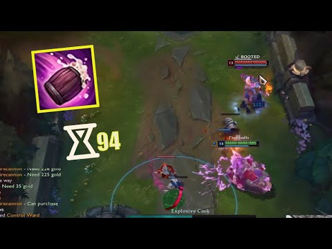 Jhin was hit by 2 Gragas Qs in 1s