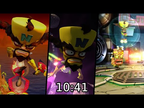 Crash NST Full Trilogy any% speedrun in 13:15 (10:41 w/o loads)