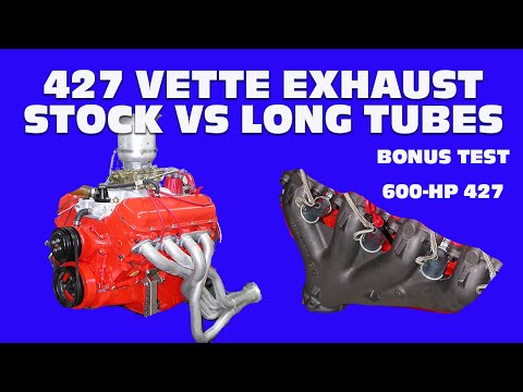 427 BBC CHEVY EXHAUST TEST-STOCK L72 VETTE MANIFOLDS VS LONG TUBE HEADERS. BONUS TEST-600-HP 427!!!