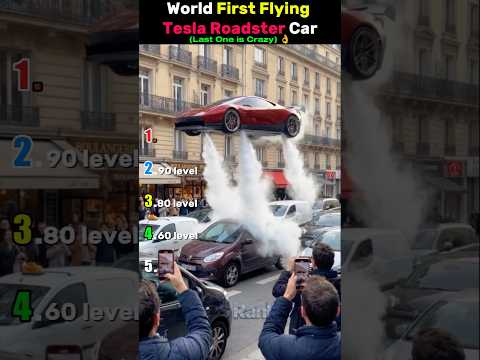 World First Flying Tesla Roadster Car😱🥶