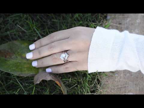 0.37 Ct. Double Row Round Prong Set Ring Guard - TwoBirch TB-GUARD-0032-WG-F