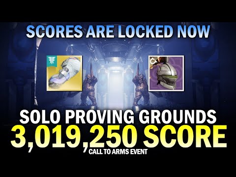 Scores Are Locked Now - Solo Proving Grounds 3,019,250 Score (My Final Top 1% Score Run) [Destiny 2]