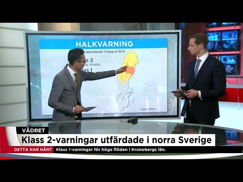 Varning för blixthalka i norr med underkylt regn - Nyheterna (TV4)