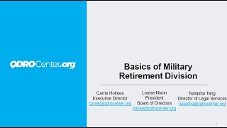 Military Retirement Division in Divorce: A Guide for Legal Aid Attorneys