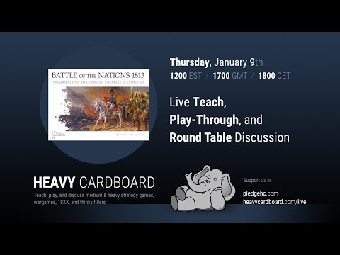 Battle of Nations 1813 2p Teaching, Play-through, & Round table by Heavy Cardboard