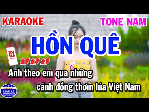 Karaoke Hồn Quê Tone Nam Nhạc Sống Beat Hay
