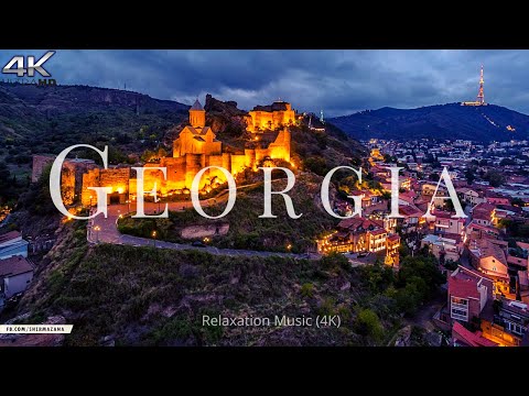FLYING OVER GEORGIA 4K | AMAZING Beautiful Nature & Relaxing Music