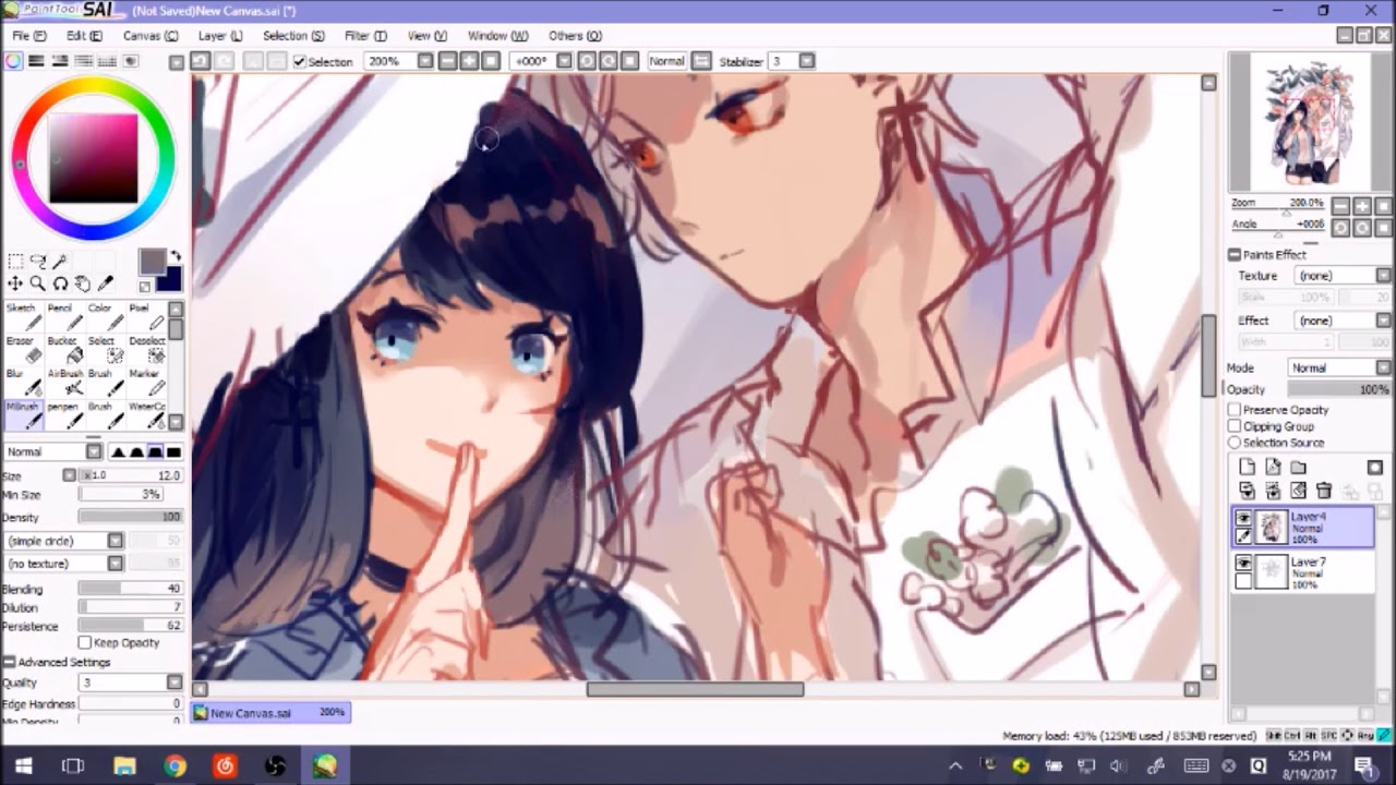 【SAI】Couple Commission Speedpaint