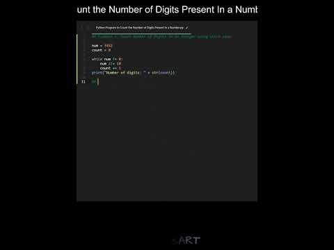 Count The Number Of Digits Present In A Number In Python Python Examples Python Coding Tutorial
