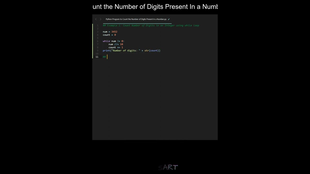 Count the Number of Digits Present In a Number in Python | Python Examples | Python Coding Tutorial