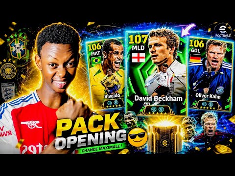 Pack opening efootball : David Beckham & Rivaldo et Olivier Kahn 