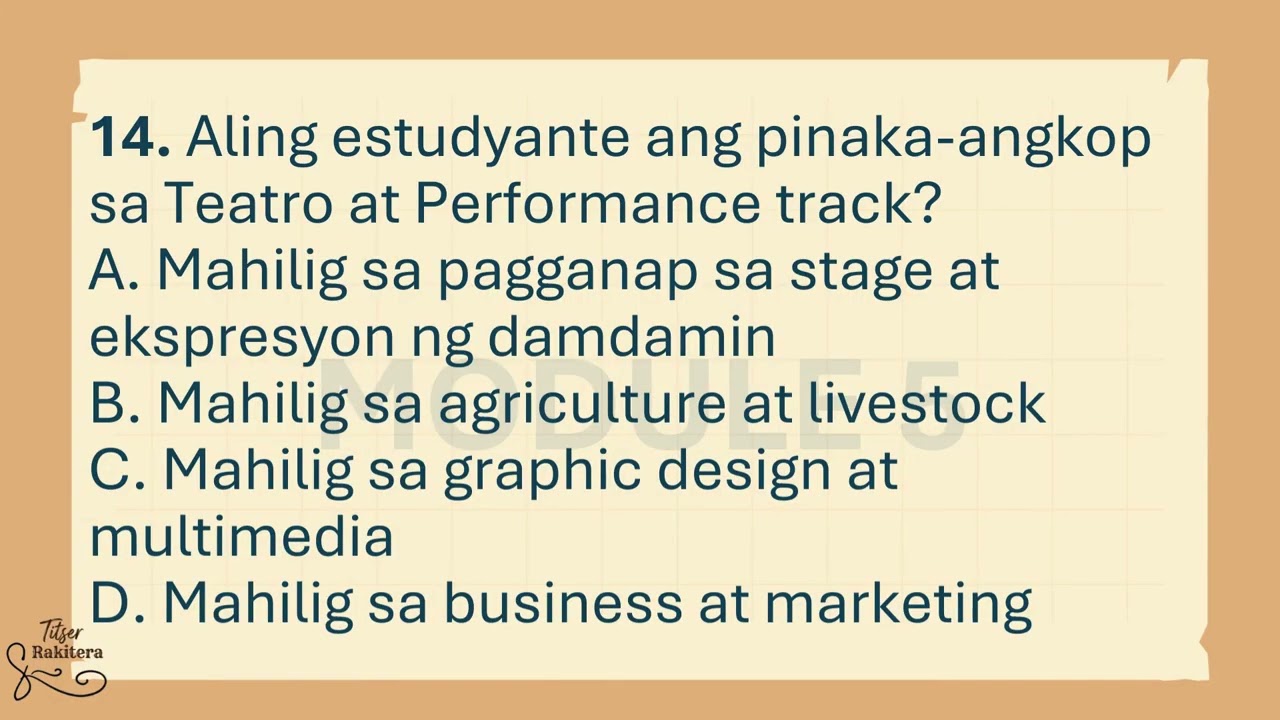 ESP9  Quarter 4 Module 5 Test