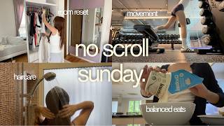 a realistic no scroll sunday reset | soft discipline, organising my room & self care ♡