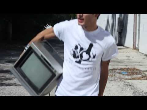 Jordan Smashes a TV wearing our Deadphones tee