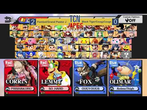 TCNJapes 5 - Fembot + Grand Pastor J vs Black Tiger + CougyCougs - Smash 4 Doubles Losers Finals