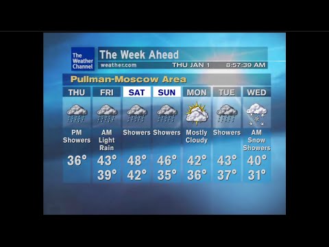 WeatherSTAR XL Simulator- Pullman, WA- Jan. 1, 2026- 8:55AM PST