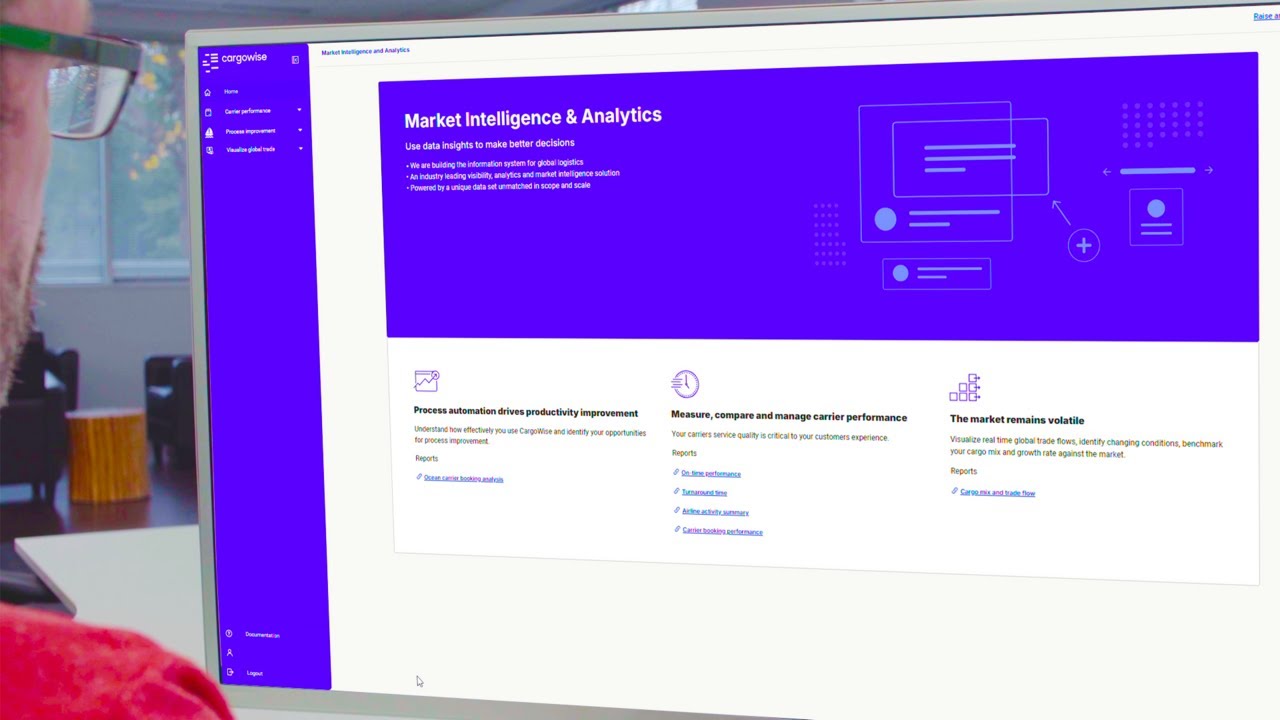CargoWise product dashboard, from official YouTube demo