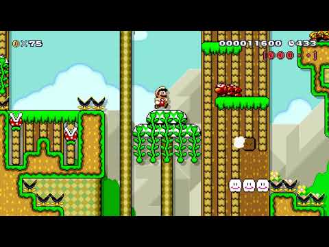 SMLW 3-2 Skyway Piranha Forest ⚡️ by Ridley U ⚡️ SUPER MARIO MAKER Raw GAMEPLAY