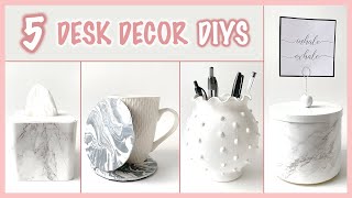 5 Easy DIY Desk Decor Ideas | Marble Room Decor | Kreena Desai