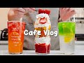 🍧새로운 행복한 한 주를 시작하는 딸기 음료🍒30mins Cafe Vlog/카페브이로그/cafe vlog/asmr/Tast