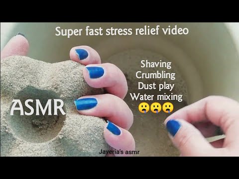 ASMR: fast Cement+sand flowers shaving & Crumbling, dust play, mixing water🤤| javeria's asmr