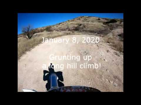 2020 01 08 Long hill climb on Husqvarna TE150i