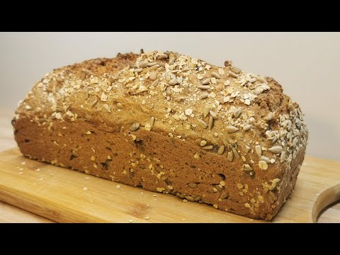 Leckeres Vollkornbrot, superschnell und einfach! Brot mit vielen Kernen