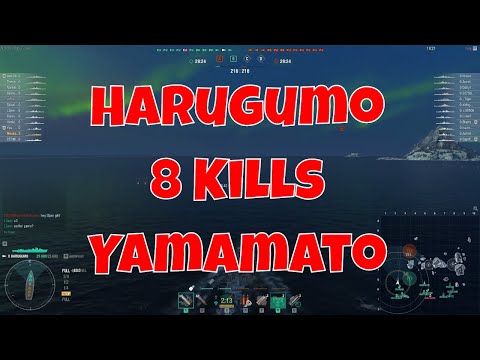Harugumo T10 IJN DD | 8 Kills with Yamamoto, 179k Damage | World of Warships