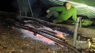 Sub Zero Survival Long Log Fire, Blizzard Bag and New Kit Test in the Forest