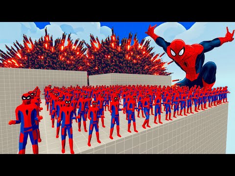 100x SPIDER MAN + 1x GIANT vs 1x EVERY GOD   Totally Accurate Battle Simulator TABS