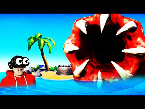 Surviving From GIANT WORM On REMOTE VR ISLAND