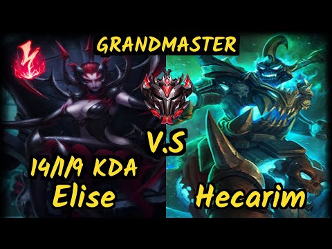 SevenArmy (ELISE) vs HECARIM - 14/1/9 KDA JUNGLE GAMEPLAY - EUW Ranked GRANDMASTER