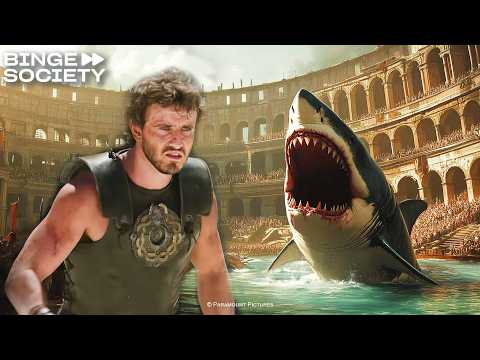 Gladiator II (2024): Sharks VS. Gladiators At The Colosseum
