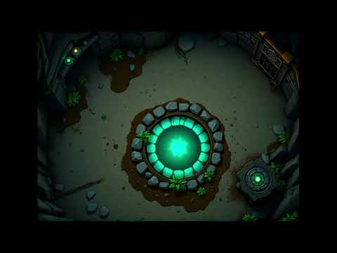 DnD compatible animated map _ Dark Dungeon with Circular Hole _ ambience for VTT